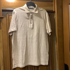 NWOT Bugatchi Stripe Cotton & Linen Polo Size Small